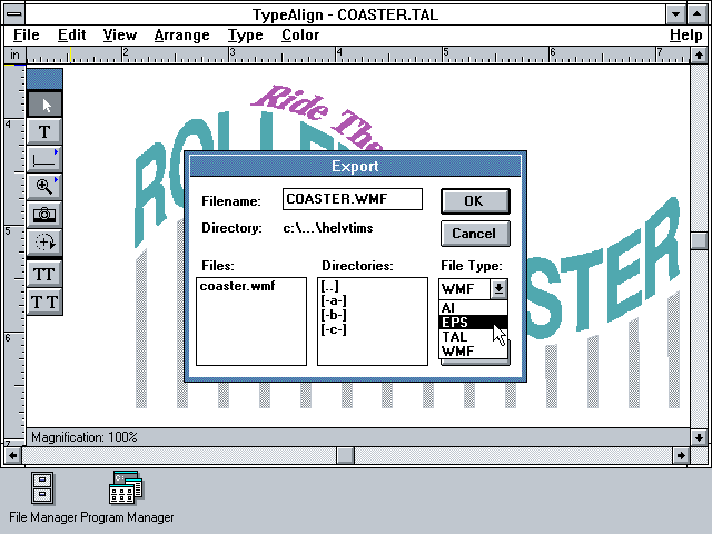 Adobe Type Align - Export